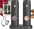 CIRCLE JOY Electric Salt and Pepper Grinder Set Rechargeable Pepper Mills