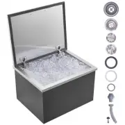 Stainless Steel Ice Cooler 40qt Drop in Ice Chest Outdoor Kitchen Bar with