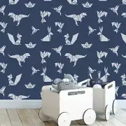 Geometric Origami Animals Pattern Wall Stencil - DIY Wallpaper Alternative