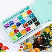 Gouache Paint Set, Unique Jelly Cup Design, Non-Toxic, Guache for Canvas Watercolor Paper - Perfect Beginners, Students, Artists(blue)24 Colors x 30ml/1oz