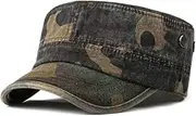 [WITHMOONS] Washed Cotton Cadet Cap Vintage Military Army Hat Mens Womens YZ40122