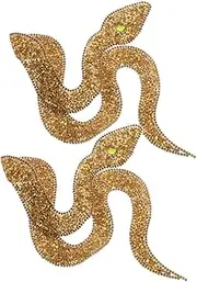 EXAOMBLE Rhinestone Snake Patch Applique Iron on Patches for DIY Clothing Shoes Hats Bags Creative and Shiny