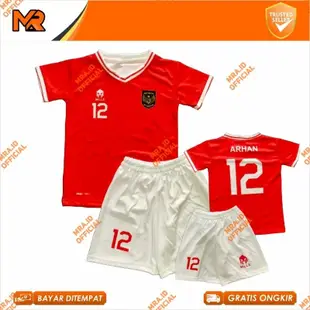 印尼國家隊兒童足球服可加姓名和號碼