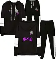 [Flyself] Men’s Women's Tracksuit Kpop Stray Kids MANIAC Hoodie Top Bottoms Jogging Joggers Casual Exercise Running Sport Sweat Suit Pants