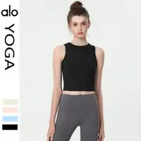 在飛比找ETMall東森購物網優惠-alo yoga背心抽繩無袖上衣跑步運動健身瑜伽內衣緊身無袖