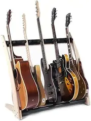 Ruach GR-2 Curve Customisable 5 Way Guitar Rack and Holder for Guitars and Cases - Birch