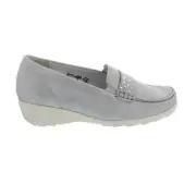 Waldläufer Hanin Moccasin,Bronx Nubuck,Light Grey Cement (Light Grey),Width H