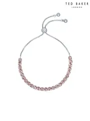 Ted Baker Silver/Rose Pink MELRAH: Crystal Adjustable Tennis Bracelet For Women (E04946) | $92