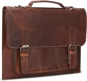 Leatherganic Genuine Leather Laptop Bag, Laptop Messenger Bag, Briefcase,14 Inches Laptop Bag for Men and Women