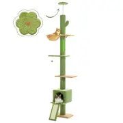 Cat Tree Floor to Ceiling,Cactus Tall Cat Tower, Adjustable Height (83''-108'...