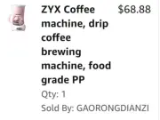 Pink Coffee Maker 6 Cup by ZYX from Amazon w/Travel Universal Adaptor/Surge Pro