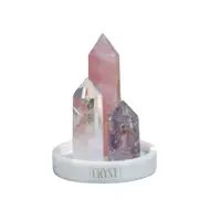 Relaxation Crystal Trio (Medium) - Rose Quartz, Amethyst + Clear Quartz