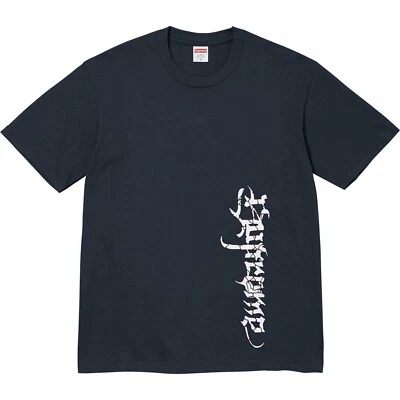 SUPREME Satan Tee Graphic Print Cotton Logo T-Shirt in Navy FW24 Men’s Size XXL