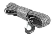 3/8" Gray Synthetic Winch Rope with Clevis Hook | 85 FT - RS117