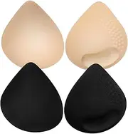 [CALLARON] 2 Pairs Latex Breast Pads Bra Cups Cup Insert for Bra Removable Inserts Bra Insert Pad Bra Pads for Women Breathable Bra Inserts Bra Inserts Pads Breast Pads for Women Bras Cotton
