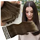 Tape In Remy Human Hair Extensions Skin Weft Full Head Thick Black/Brown/Blonde