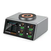 Bakeey WLX-X9S 140W 8-Port USB PD Charger 4USB-A+4USB-C PD QC3.0 Fast Wireless Charging Desktop Charging Station Support