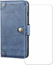 LCEHTOGYE Cover for Redmi Note 13R Pro + HD Tempered Glass,Shell BracketBumper Protective Back Case - Anti-Scratch Screen Protector for Redmi Note 13R Pro - HZLD -Blue