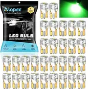Alopee 30 Pack 194 Led Bulb Green Light Bulb Acrylic 198 Red Bulb DC 12V Car Interior Lights for 194 168 T10 2825 W5W Ash Tray Light Courtesy Step Lights