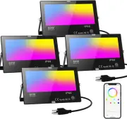 LED Flood Light Outdoor 800W Equivalent 8000LM RGB Color Changing Lighting