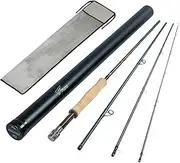 8Fans Fly Fishing Rod with Tube, 4-Sections,Fast Action Fly Rod with Pacbay Titanium-Coated Snake Guides,AAAA Pure Cork Handle,4-8w