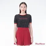 KEYWEAR奇威名品 高腰打褶修身短褲-暗紅色