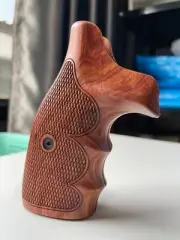 Close back grip Finger groove Wood Decorative Grips for S&W, K/L ROUND BUTT 686