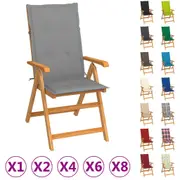 Solid Teak Wood Reclining Garden Chair with Cushions Multi Colours vidaXL