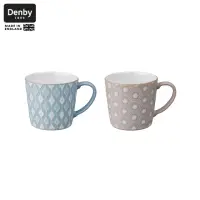 在飛比找momo購物網優惠-【DENBY】印象圖騰馬克杯-粉藍+粉紅-2入-400ml