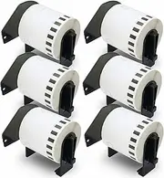 BETCKEY - Continuous Film Labels Replacement for Brother DK-22212 (62mm x 15.24m), Compatible with Brother QL Label Printers [6 Rolls]