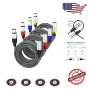 25ft Braided XLR Cables - 4 Pack for Stage Sound and Recording Devices