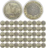 CHURYUML 50Pcs Military Challenge Coins Bulk Veterans Day Gifts Honoring Our Veterans Military Gifts for Men Women Army Soldiers Military Prayer Coin Thank You for Your Service