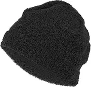 [X AUTOHAUX] Cycling Hat Keep Warm Hard Hat Liner Polar Fleece Fabric Black 26.5x20.5cm 1 Pcs