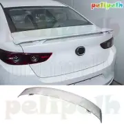 For Mazda 3 2020-2022 ABS Gloss White Rear Roof Trunk Spoiler Wing Cover Trim