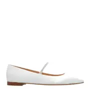 Gianvito Rossi Meridia Embellished Pointed Toe Ballet Flats 37 White