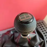 MS BLACK LEATHER 5S SHIFT GEAR KNOB for MAZDA 2 3 5 6 CX-3 CX-5 MX-5 MIATA SPORT (for: Mazda)