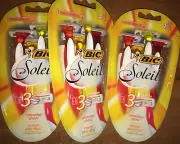 BIC Soleil 3 Blades Smoother Shave Women's Disposable Razors w/Aloe 3X4 12pc Lot