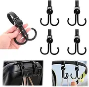 Xinghonyac 4 Pcs Car Headrest Hook, Universal Seat Hangers Storage Organizer, 2 in 1 Car Dual Hooks, Car Seat Headrest Hook for Purse Coat Handbag Grocery Bags