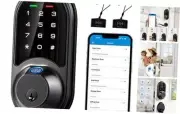 Smart Lock, Fingerprint Door Lock, 7-in-1 Keyless Entry Door Lock Matte Black