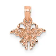 14K Rose Gold Textured Mini Butterfly Charm
