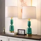 Touch Table Lamp Set of 2 Glass Table Lamps with Brass Gold Base Touch Contro...