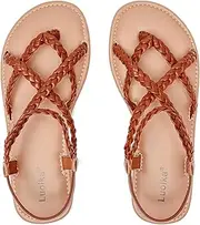 [Luoika] Women's Wide Width Wedge Sandals, Ankle Strap Flat Low Wedge Platform Heel Sandal.
