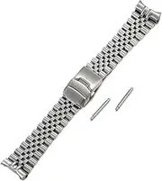 [Semdu] 316L Silver Stainless Steel Solid Curved End Jubilee Metal Watch Band Bracelet Strap Fit For SKX007 SKX009 Watch,2 tone gold 22mm jubilee skx 007 watch bracelet