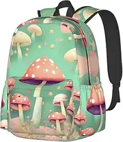 [vacsAX] Dream Mushroom School Backpack Rucksack Large Capacity Back Pack with Front Pocket Lightweight School Bags