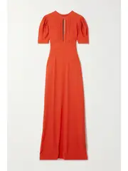 [BELLA FREUD] BELLA FREUD - Carla Open-back Crepe Maxi Dress - Red - UK 14 UK 14 Red