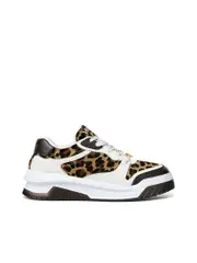 Versace Leopard Print Paneled Sneakers