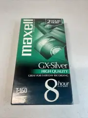 New VHS Maxell GX-Silver VHS Tape 8 HR Blank Video Cassette Sealed