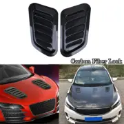 Pair Carbon Black Air Flow Intake Hood Scoop Bonnet Vent Cover Car Decorative