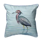 Betsy Drake Little Blue Heron Extra Large Zippered Pillow 22x22