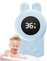 Temperature Sensor for Kids Bath - Waterproof Safety Digital Water Temperature Gauge - Safety Bath Tube Floating Toy with Led Display, Upgraded Sensor Warning